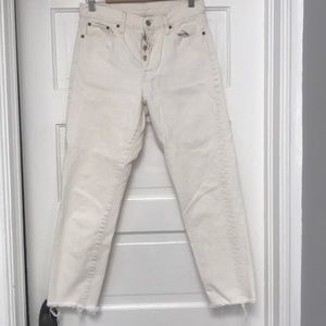 High waisted white Levis